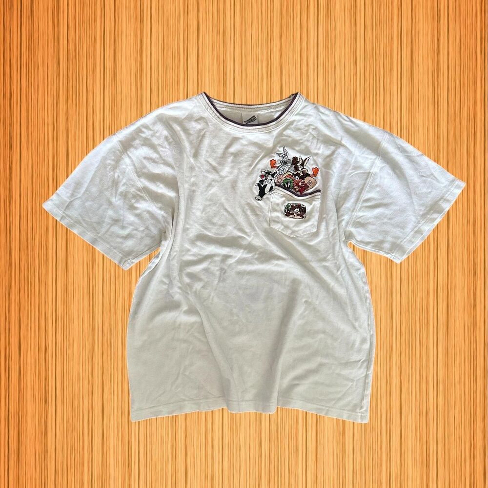 Warner Bros Studio Store Looney Tunes Embroidered Pocket T-Shirt